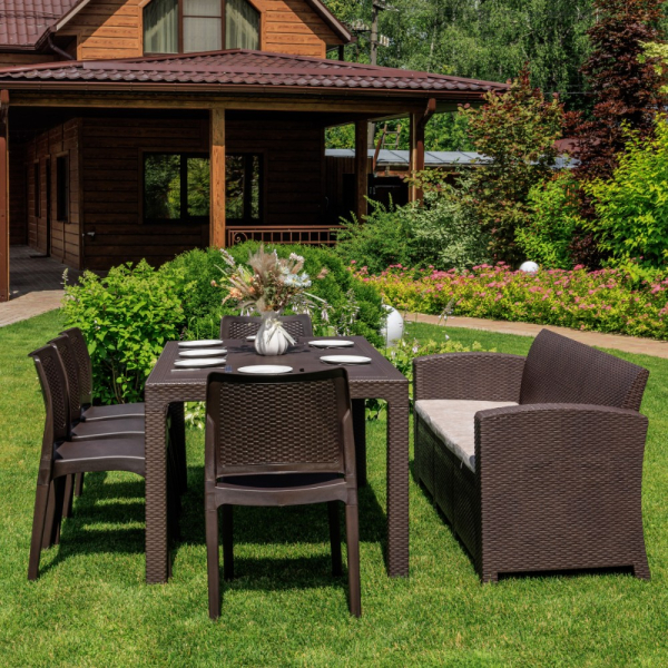 Обеденный комплект Royal Family JULY XXL коричневый